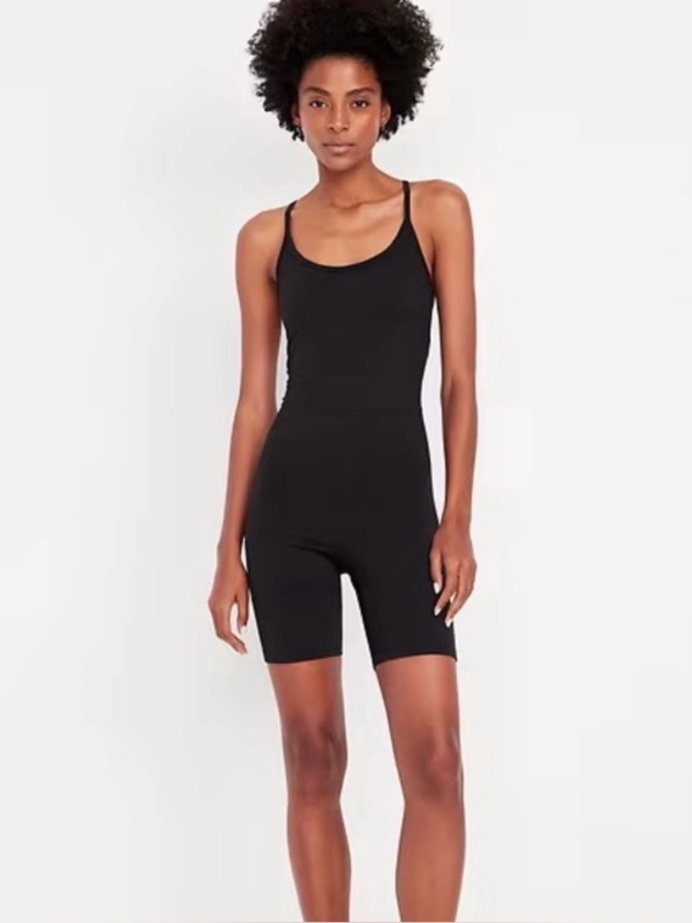 Old Navy Active Cloud+ Go-Dry Black Racerback Romper (Size XS)